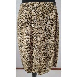 Wrap Skirt Knee Length Animal Print Cheetah Leopard Tiger | Worthington Size 14